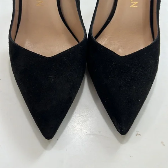Stuart Weitzman Black Suede Heel Pumps Stilettos Point Anny Sz 9 - Picture 9 of 10